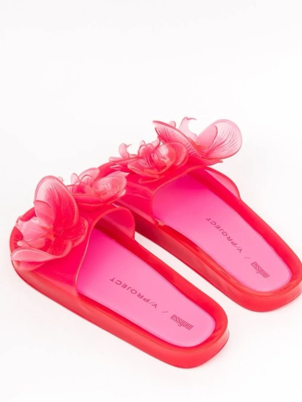 Y/Project x Melissa Floral Jelly Slide sandals in red PVC Size 7